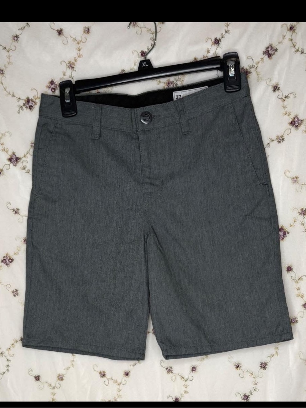 Volcom Women's Gray Bermuda Shorts - Classic Tailored Fit